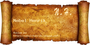 Nebel Henrik névjegykártya